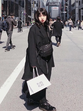 「BLACK Scandal Yohji Yamamoto（ブラックスキャンダルヨウジヤマモト）のアイテム（ジャケット/アウター）」を使った、sakikoさん（レディース・154cm）の春コーディネート