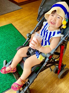 「Petit jam（プチジャム）のアイテム」を使った、Gonoi Erinaさん（キッズ・74cm）の夏コーディネート