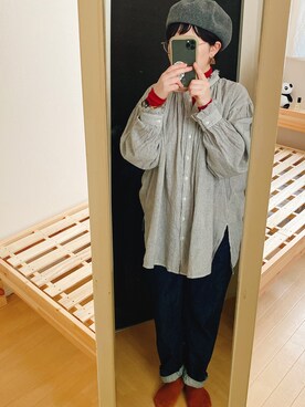 「CABANE de ZUCCa（カバンドズッカ）のアイテム」を使った、うめさんさん（レディース・154cm）の冬コーディネート