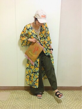 「WEGO（ウィゴー）のアイテム（シャツワンピース）」を使った、小林佳奈さん（レディース・156cm）の春コーディネート