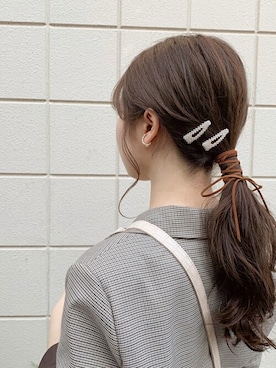 「アイテム（ヘアゴム）」を使った、Me%さん（レディース・161cm）の夏コーディネート