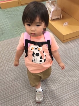 「アイテム（カーディガン/ボレロ）」を使った、taochiさん（キッズ・90cm）の春コーディネート