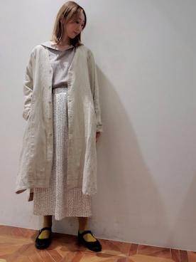 「ドットスカート」｜「アイテム（その他アウター）」を使った、nagashimaさん（レディース・160cm）の春コーディネート