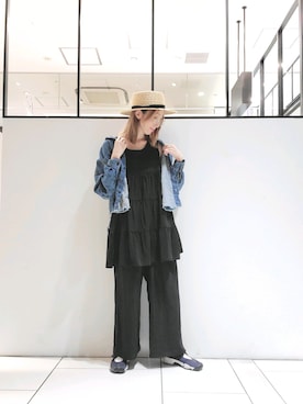 「PUAL CE CIN（ピュアルセシン）のアイテム（チュニック）」を使った、nagashimaさん（レディース・160cm）の春コーディネート