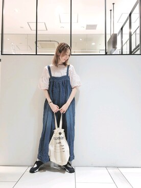「シアタープロダクツ(THEATRE PRODUCTS)」｜「アイテム（オールインワン・サロペット）」を使った、nagashimaさん（レディース・160cm）の春コーディネート
