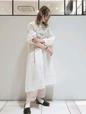 「2wayワンピース」｜「アイテム（サンダル）」を使った、nagashimaさん（レディース・160cm）の春コーディネート