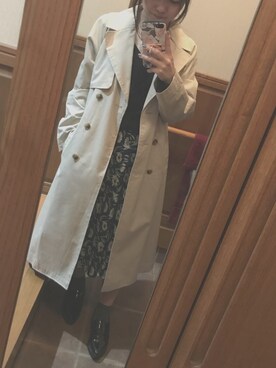 「archives（アルシーヴ）のアイテム（トレンチコート）」を使った、  tim ⁑ さん（レディース・149cm）の春コーディネート