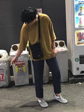 「45R」｜「アイテム（スリッポン）」を使った、yoshikiさん（メンズ・175cm）の夏コーディネート