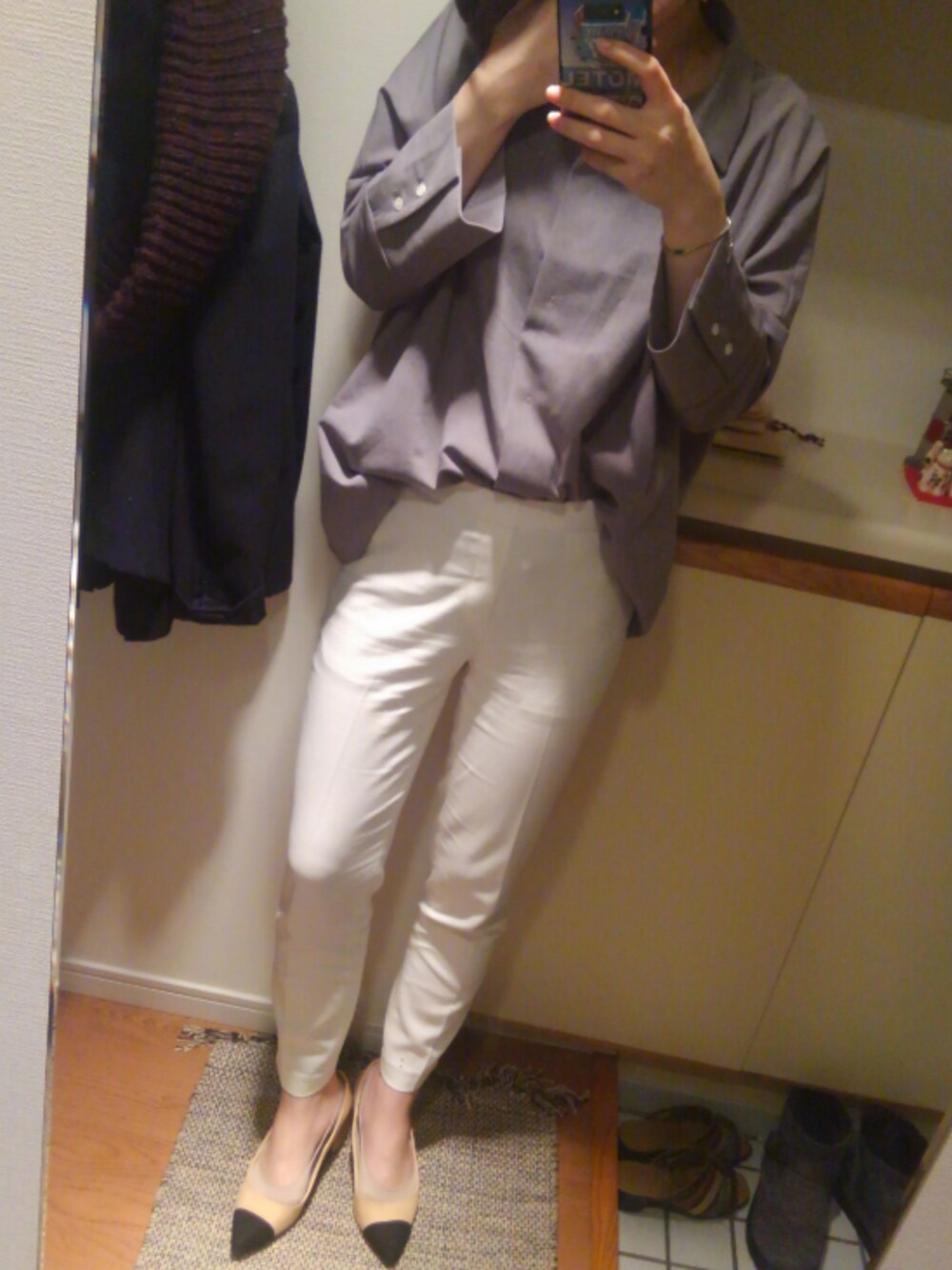 「ootd、outfit、spring、whitepants、zarashoes、BARNYARDSTORM、免許の更新、そして七里ヶ浜へ」｜「ZARAのアイテム（パンプス、その他）」を使った、Yuki Hoshiさん（レディース・162cm）の春コーディネートの1枚目の写真
