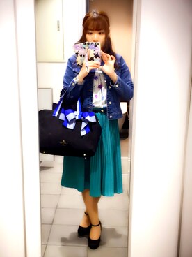 「tocco closet（トッコ　クローゼット）のアイテム（デニムジャケット）」を使った、えりーあんとわねっとさん（レディース・155cm）の春コーディネート