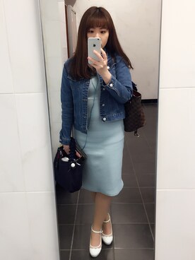 「tocco closet（トッコ　クローゼット）のアイテム（デニムジャケット）」を使った、えりーあんとわねっとさん（レディース・155cm）の春コーディネート
