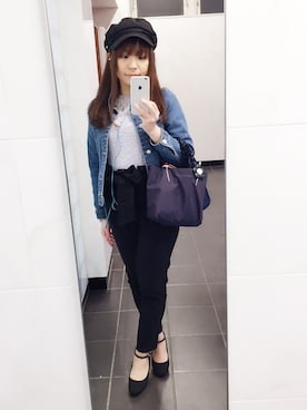 「ENVYM（アンビー）のアイテム（帽子）」を使った、えりーあんとわねっとさん（レディース・155cm）の春コーディネート
