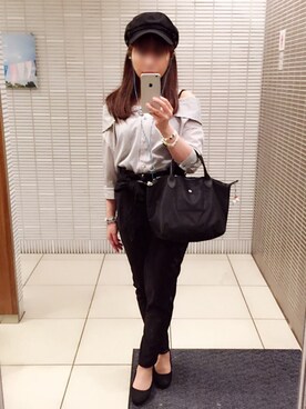 「ENVYM（アンビー）のアイテム（帽子）」を使った、えりーあんとわねっとさん（レディース・155cm）の春コーディネート