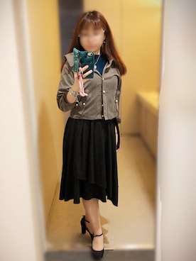 「tocco closet（トッコ　クローゼット）のアイテム（その他アウター）」を使った、えりーあんとわねっとさん（レディース・155cm）の秋コーディネート