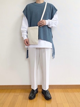 「Adoon plain（アドーンプレーン）のアイテム（ベスト）」を使った、かぺじゅんさん（メンズ・165cm）の秋コーディネート