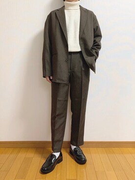 「UNIQLO（ユニクロ）の50色ソックス（消臭機能付き）（ソックス/靴下）」を使った、かぺじゅんさん（メンズ・165cm）の冬コーディネート