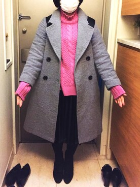 「仕事コーデ」｜「アイテム（ステンカラーコート）」を使った、はるさん（レディース・158cm）の秋コーディネート