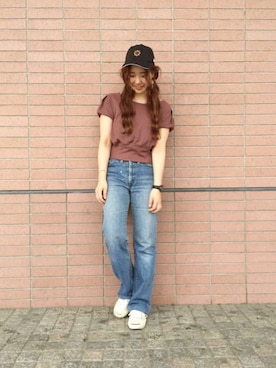 「リーバイス」｜くりためいさん（レディース・160cm）の夏コーディネート