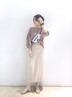 「サーマルスカート」｜くりためいさん（レディース・160cm）の夏コーディネート