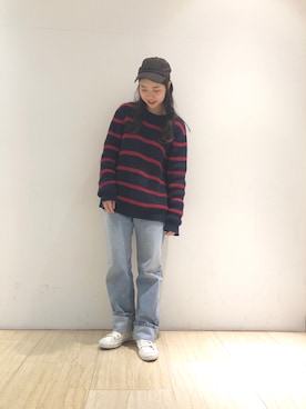 「リーバイス」｜くりためいさん（レディース・160cm）の冬コーディネート