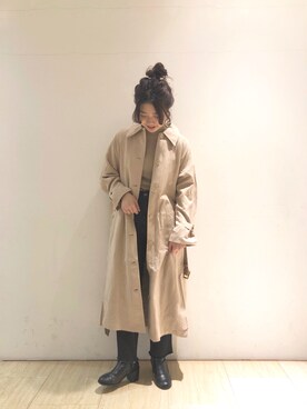 「Kastane（カスタネ）のアイテム（トレンチコート）」を使った、くりためいさん（レディース・160cm）の冬コーディネート