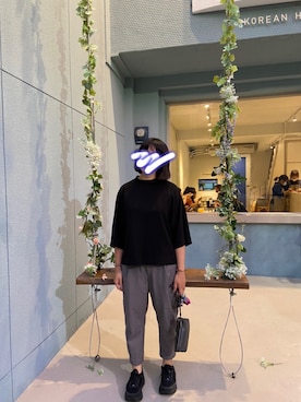 「plain-me（プレインミー）のアイテム（パンツ）」を使った、dongdongbomさん（レディース・165cm）の夏コーディネート