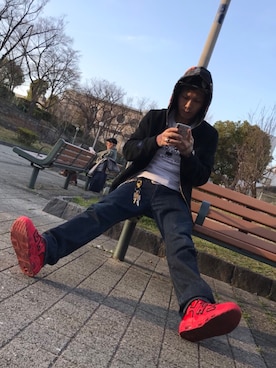 「エイプ」｜「アイテム（ジャケット/アウター）」を使った、よしそんさん（メンズ・181cm）の春コーディネート
