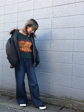 「LouisVuitton」｜「アイテム（ブルゾン）」を使った、CHIHIROさん（レディース・150cm）の冬コーディネート