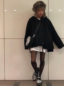 「SHEL’TTER（シェルター）のアイテム（ジャケット/アウター）」を使った、CHIHIROさん（レディース・150cm）の冬コーディネート