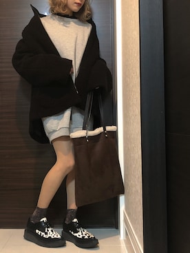 「SHEL’TTER（シェルター）のアイテム（ジャケット/アウター）」を使った、CHIHIROさん（レディース・150cm）の冬コーディネート