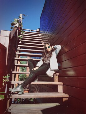 「BKK ORIGINALのアイテム」を使った、Mi Boさん（レディース・158cm）の春コーディネート