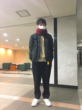 「Time is on（タイムイズオン）のアイテム（ジャケット/アウター）」を使った、Muぅさん（メンズ・171cm）の冬コーディネート