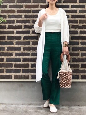 「アイテム（シャツワンピース）」を使った、Chieさん（レディース・165cm・40代）の春コーディネート