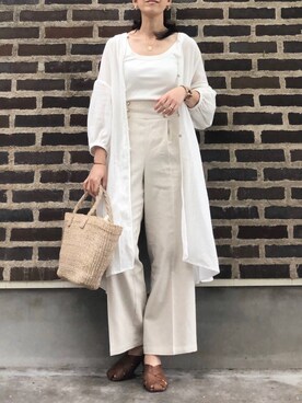 「アイテム（シャツワンピース）」を使った、Chieさん（レディース・165cm・40代）の春コーディネート