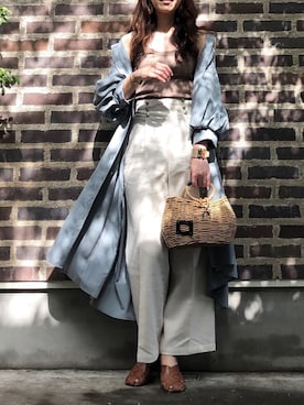 「アイテム（シャツワンピース）」を使った、Chieさん（レディース・165cm・40代）の春コーディネート