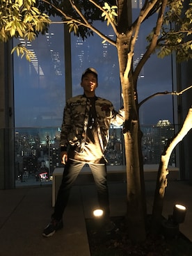 「大阪」｜「アイテム（その他アウター）」を使った、H.Mさん（メンズ・165cm）の冬コーディネート