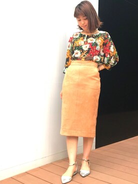 「とろみシャツ」｜「アイテム（アクセサリー）」を使った、cojiさん（レディース・157cm）の夏コーディネート