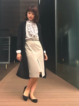 「お食事会」｜「アイテム（トップス）」を使った、cojiさん（レディース・157cm）の秋コーディネート