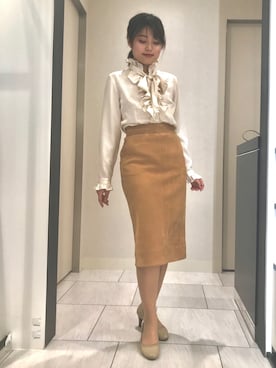 「NARACAMICIE（ナラカミーチェ）のアイテム（シャツ/ブラウス）」を使った、cojiさん（レディース・157cm）の春コーディネート