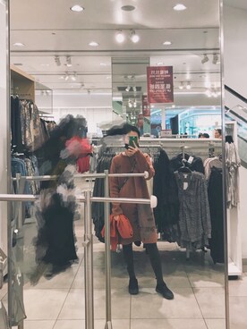 「donoraticoのアイテム（ワンピース、ブラウン系）」を使った、Wendylikescandyさん（レディース・160cm）の秋コーディネート