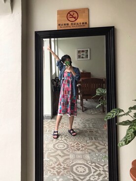 「VINTAGE（ヴィンテージ）のアイテム（ワンピース、その他）」を使った、Wendylikescandyさん（レディース・160cm）の冬コーディネート