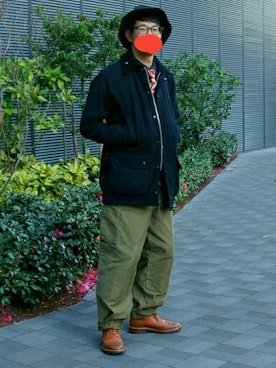 「EDIFICE（エディフィス）のアイテム（ブルゾン）」を使った、sshmさん（メンズ・176cm）の冬コーディネート