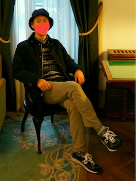 「EDIFICE（エディフィス）のアイテム（ブルゾン）」を使った、sshmさん（メンズ・176cm）の冬コーディネート