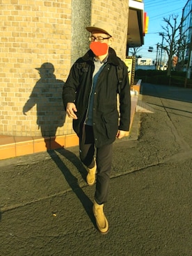 「EDIFICE（エディフィス）のアイテム（ブルゾン）」を使った、sshmさん（メンズ・176cm）の冬コーディネート