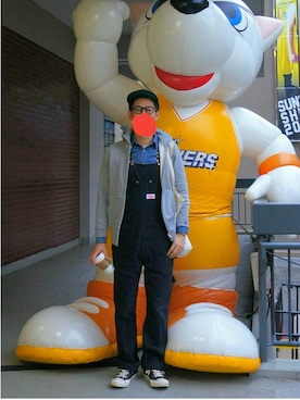 「スウェットパーカー」｜「アイテム（サロペット/オーバーオール）」を使った、sshmさん（メンズ・176cm）の秋コーディネート