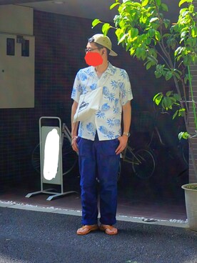 「ビーサン」｜「アイテム（腕時計）」を使った、sshmさん（メンズ・176cm）の夏コーディネート