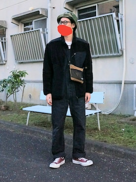 「迷彩」｜「アイテム（オールインワン・サロペット）」を使った、sshmさん（メンズ・176cm）の秋コーディネート