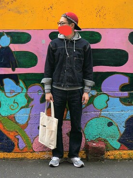 「LOOPWHEELER（ループウィラー）のアイテム（パーカー）」を使った、sshmさん（メンズ・176cm）の春コーディネート