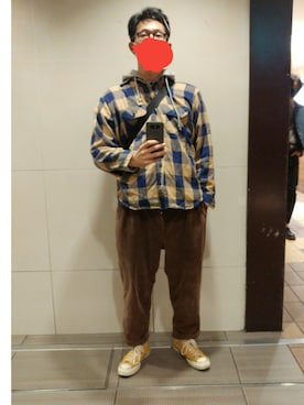 「LOOPWHEELER（ループウィラー）のアイテム（パーカー）」を使った、sshmさん（メンズ・176cm）の秋コーディネート