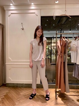 「Calzanor（カルザノール）のアイテム」を使った、エールデルクールブラン天神地下街店スタッフさん（レディース・169cm）の夏コーディネート